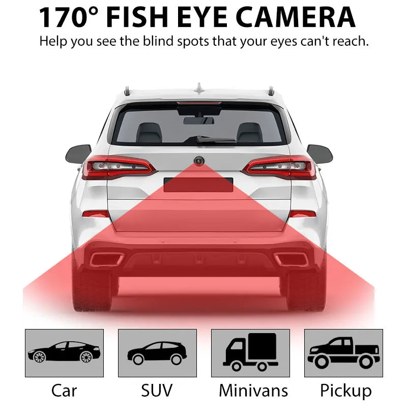 AHD CVBS HD fisheye reversing camera IP67 waterproof night vision lens compatible with car radio MP5 player monitor