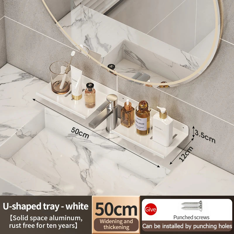 Faucet Storage Tray, Bathroom Storage Rack, Mirror Front Toilet, Washbasin, Washbasin, Bathroom Rack