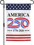 America 250th Birthday Flag 1776 2026 America 250 Years Anniversary Flag 12 x 18 Inch Double Sided Polyester Patriot Banner for