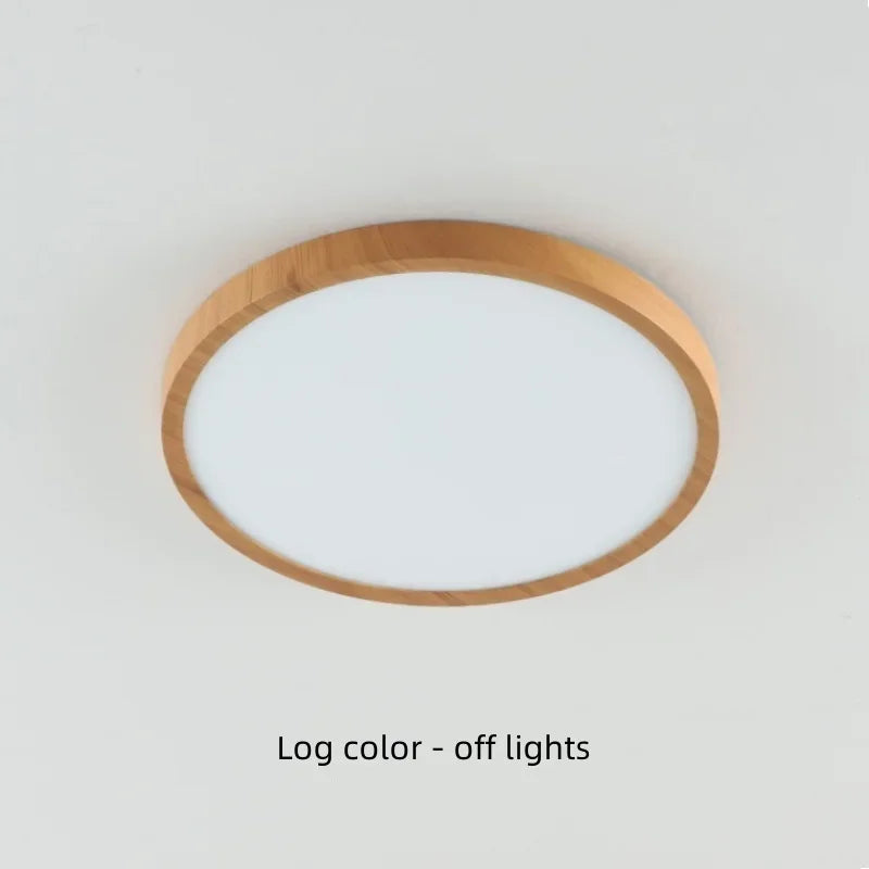 Modern LED Ceiling Light Circular Ultrathin Wood Grain Walnut Decorative Light Bedroom Dining Room Living Room Indoor Home Light