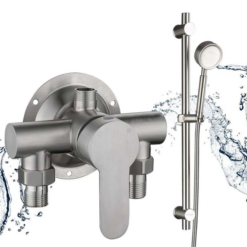 304 Stainless Steel Shower Faucet Hot And Cold Water Mixer Valve Sinlge Handle Wall Mounted Bathtub Faucet G1/2 for Water Heater