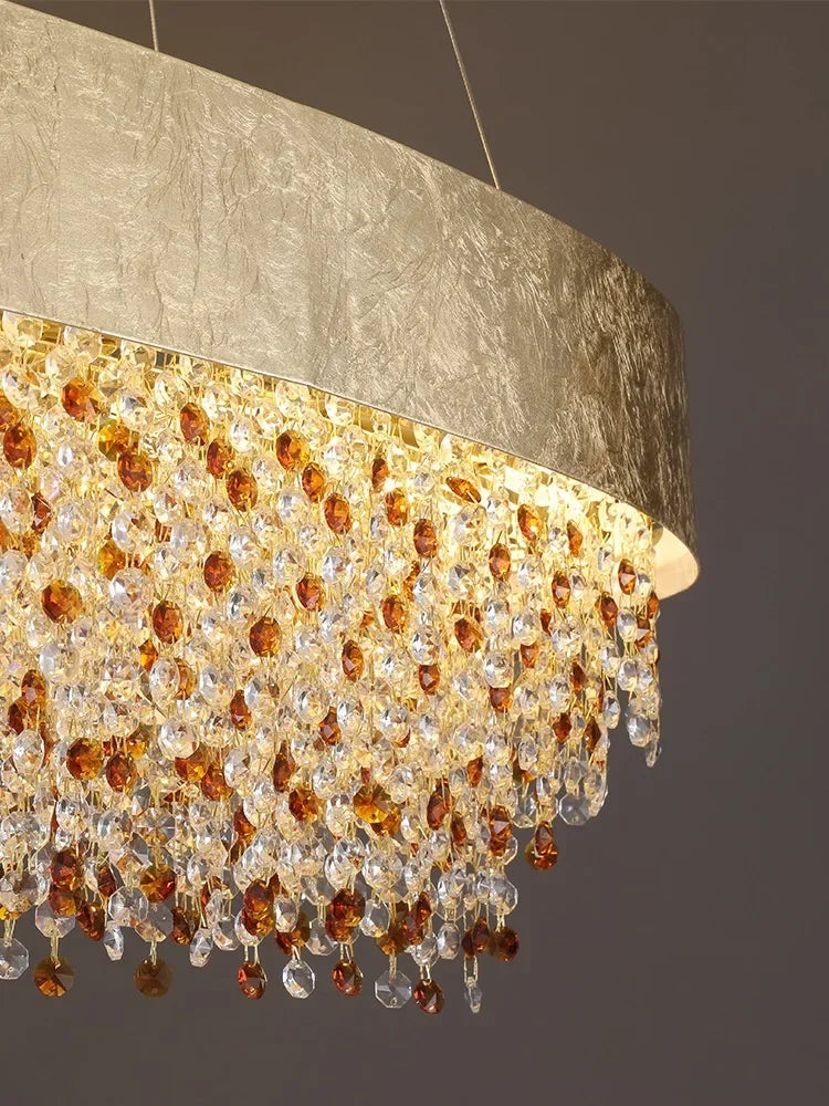 Modern Light Luxury Crystal Living Room Chandeliers for Restaurant Luxury Creative Circular Designer Home Decor Lustre Fixtures