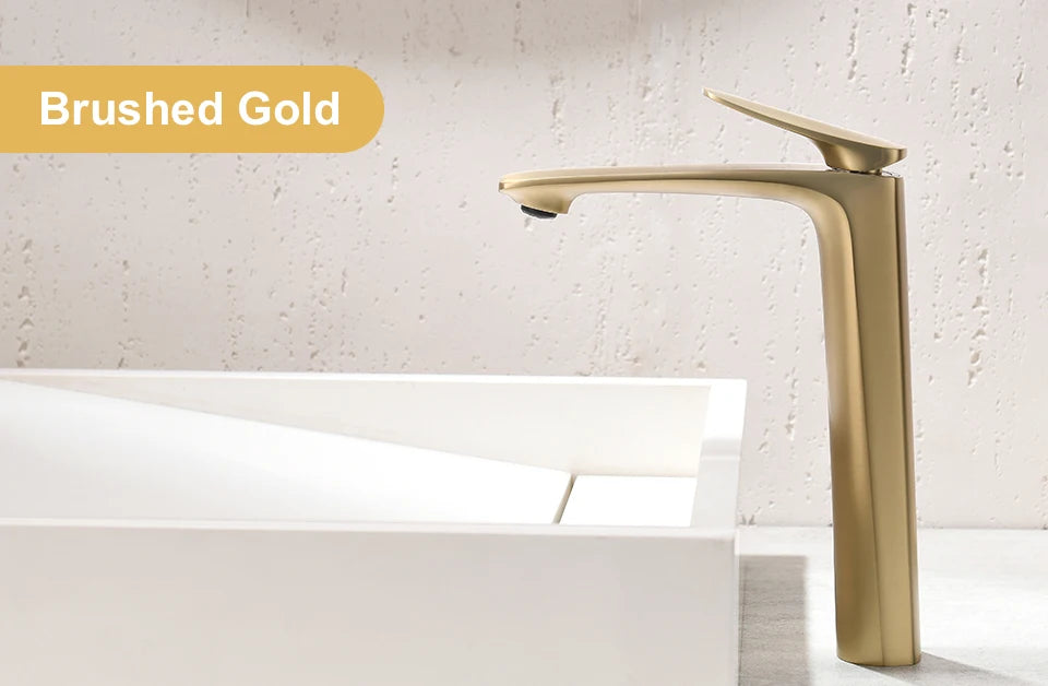 VGX Luxury Gold Bathroom Faucets High Basin Mixer Tall Sink Faucet Gourmet Washbasin Tapware Hot Cold Water Tap Brass Chrome