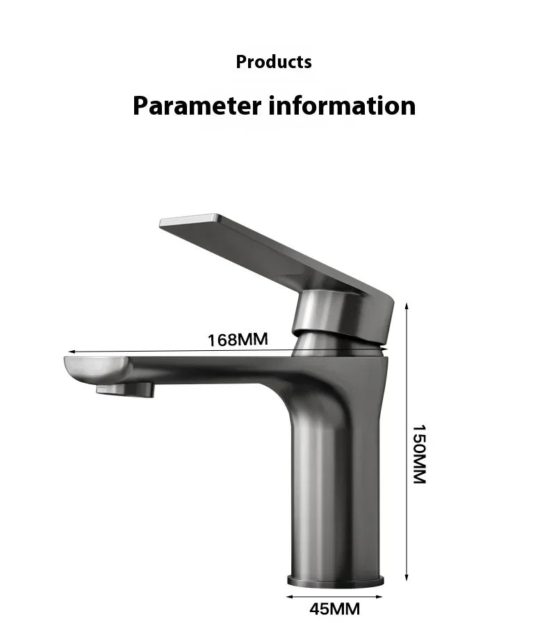 Home  Bathroom Wash Basin Faucet With Gray Stainless Steel Sink Water Hot And Cold Gun Home Kitchen Bidet Cabinet Mixer