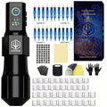 Tattoo Kit Or Tattoo Machnie POSEIDON New Cool Tattoo Pen Kit For Permanent Makeup Tattoo Machine Kit Wireless Tattoo Gun Kit