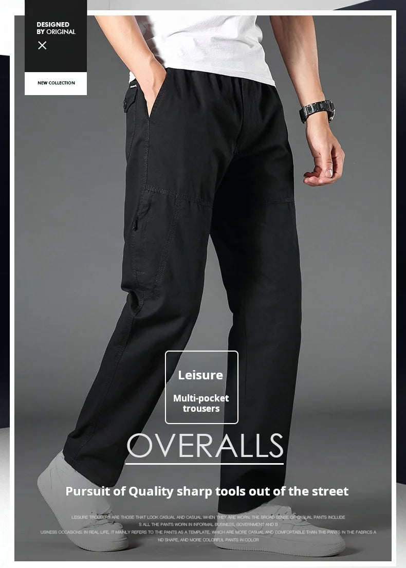 95%Cotton Men's Cargo Pants Summer Work Wear Spring New In Large Size Casual Climbing Joggers Sweatpants Hombre Autumn Trousers