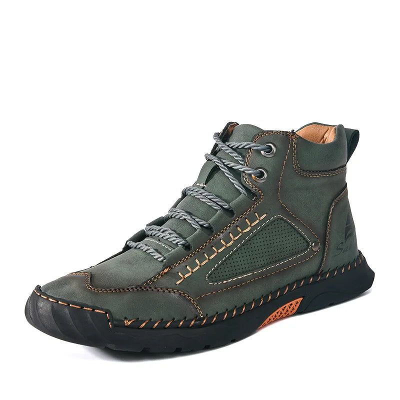 Handmade Men Boots Design Sneakers Man Outdoor Casual Leather Men Shoes Ankle Boots Fall Breathable Hot Sale 2025