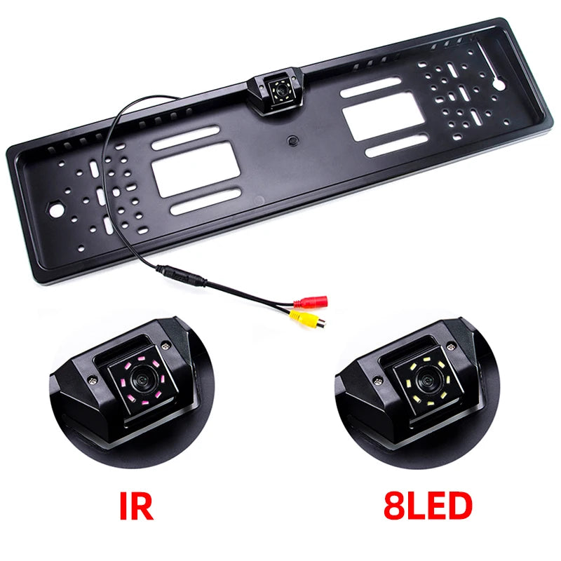 Hippcron Car Plate Camera Rear View Wireless EU European License Frame Waterproof Night Vision Reverse Backup  8 LED Camera