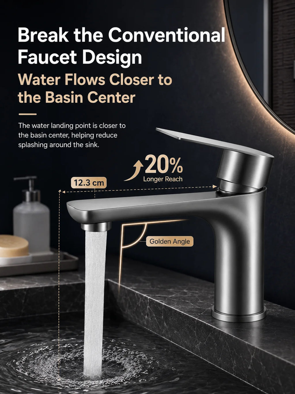 304 Stainless Steel Bathroom Sink Faucet Hot Cold Mixer Tap Single Handle Washbasin Water Faucet for Bathroom Vanity