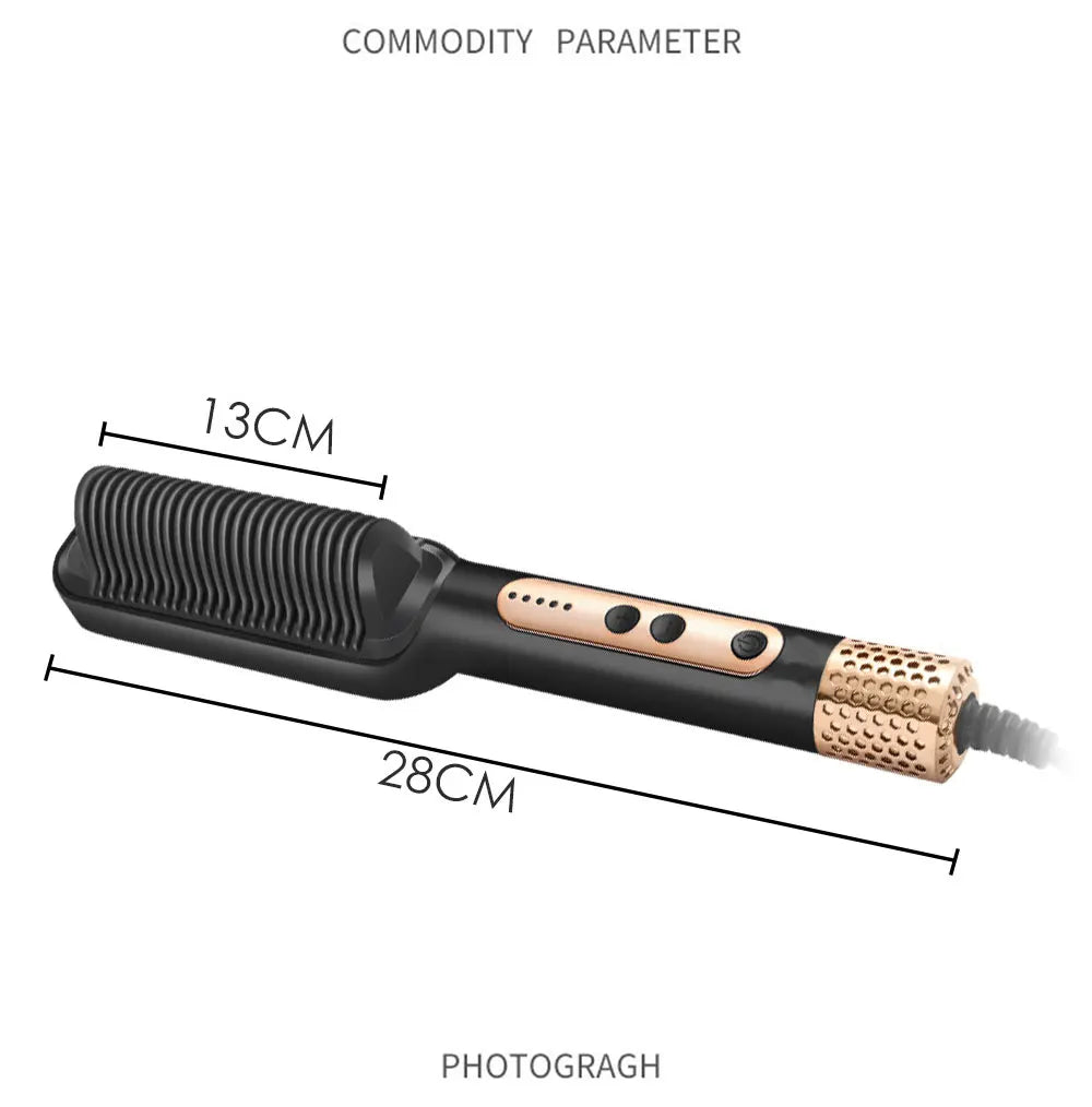 Heating Comb Straightener Hot Comb For Woman Magic Professional Electric Smoothing Hair Dryer Curler Straightener Brush 2 in 1