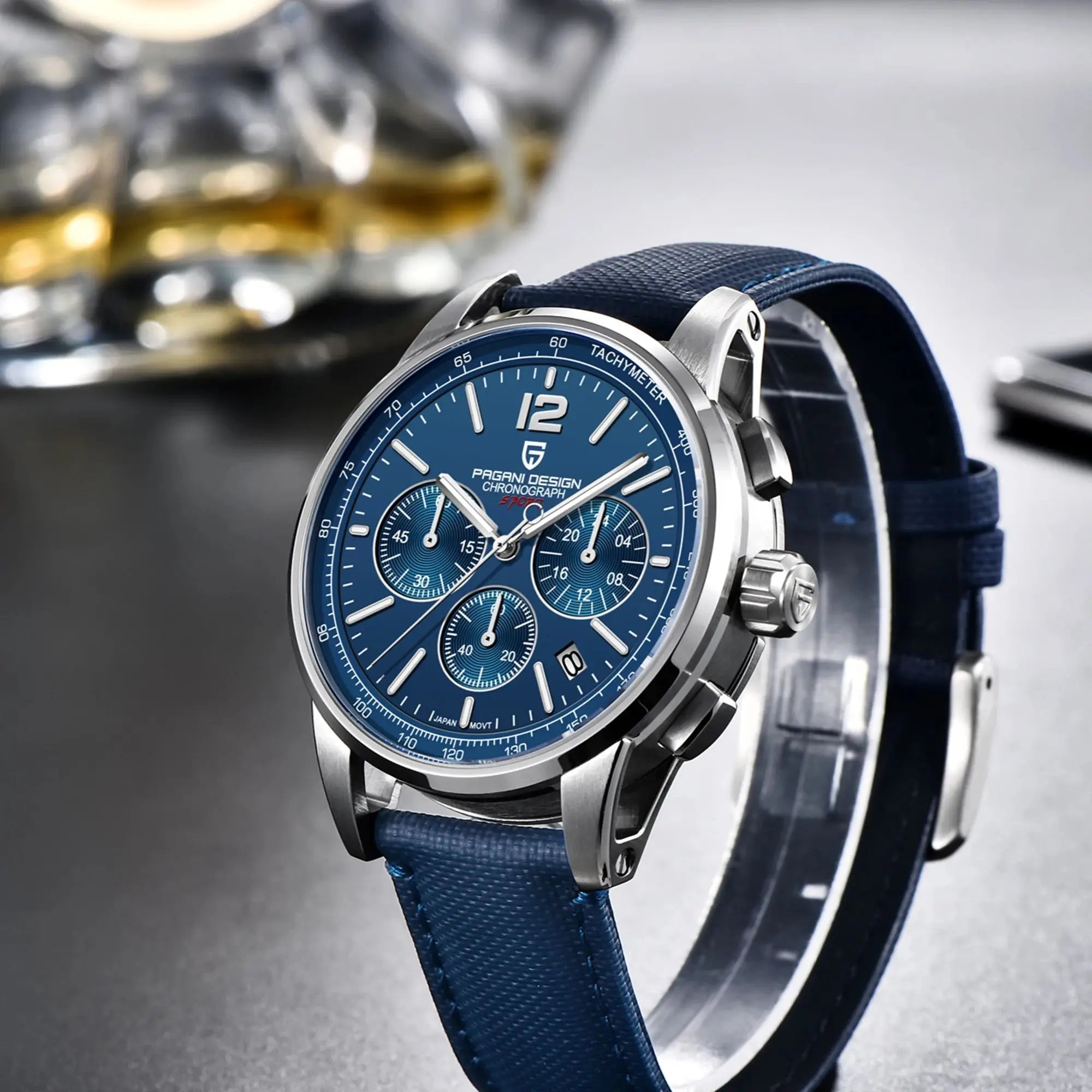 PAGANI DESIGN Men Quartz Watch Modern Light Simple Fashion Pioneer Stainless Steel Tachymeter Waterproof Calendar Luminous Watch