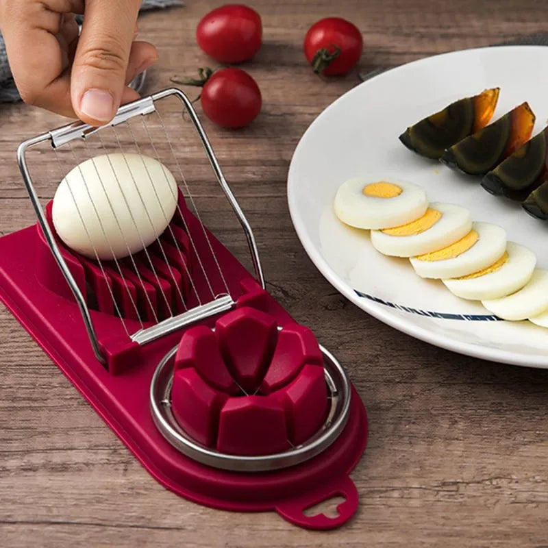 Multifunctional Egg Slicers Stainless Steel Slicer Fancy Splitter Egg Cutting Tool Home Two In One Egg Cutter Kitchen Gadgets