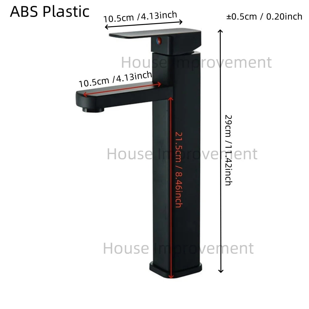 Hot and Cold Bathroom Faucet Water Mixer Tap Single Handel Single Hole Deck Mounted Plastic Washbasin Bathtub Faucet G1/2