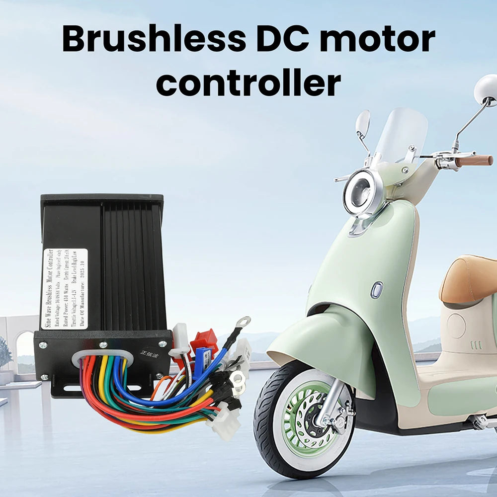 36V 48V 64V 450W 22-25A Electric Scooter E-Bike Sine Wave Brushless Motor Controller Triple-Mode Silent HY3208 MOS Transistor