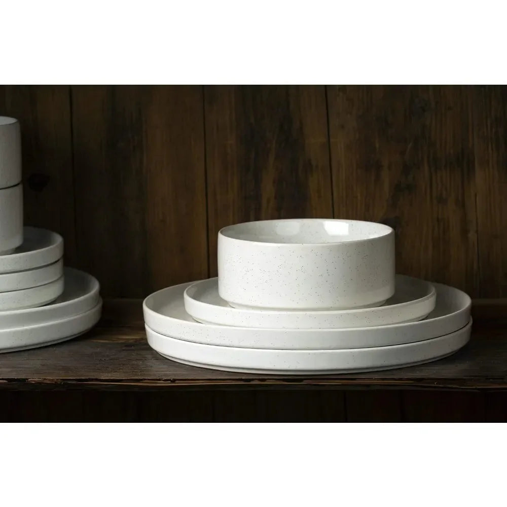 Furniture Nebula Plates and Bowls Set, 12 Pieces Dinnerware Sets, Dishes Set for 4