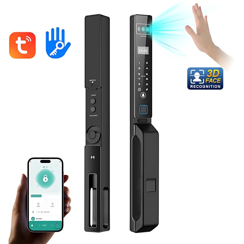 3D Face ID Smart Door Lock Tuya WiFi Camera Waterproof Cerradura Inteligente for Aluminum Wood Gate Y03