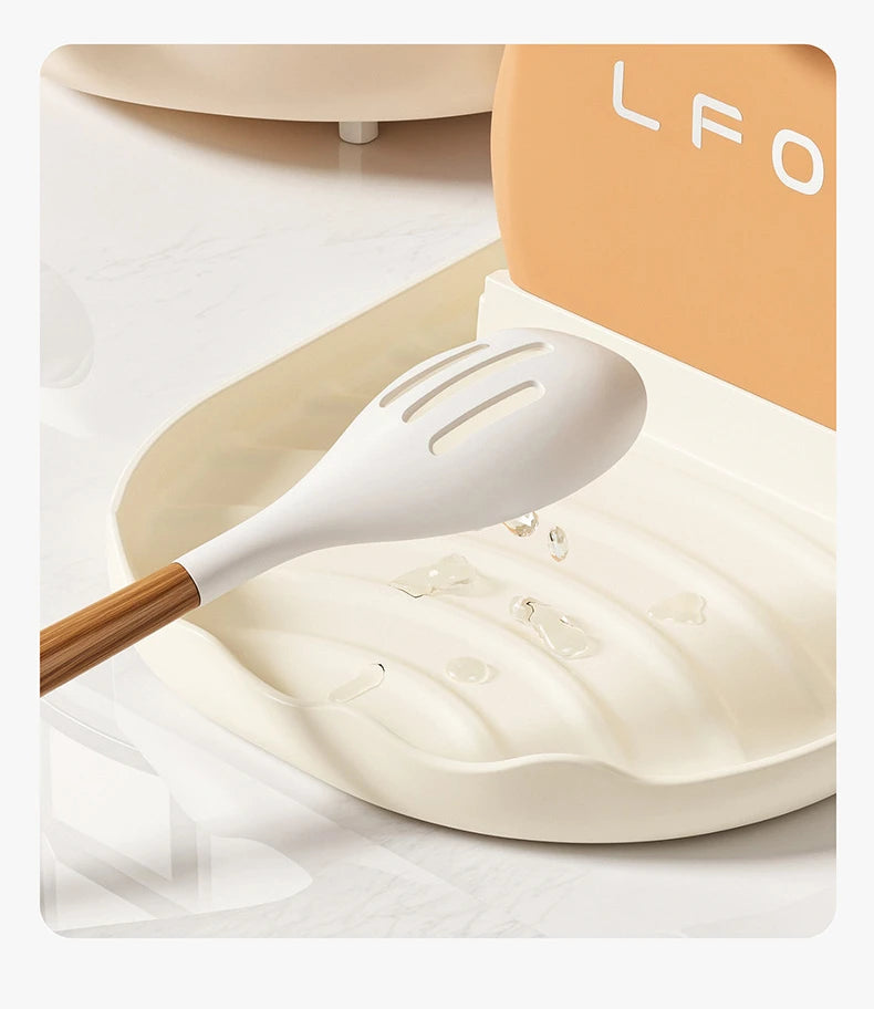 Kitchen Bear Pot Lid Rack, Countertop Style Spoon And Fork Storage Rack, Household Spatula Storage Rack, Can Drain Water
