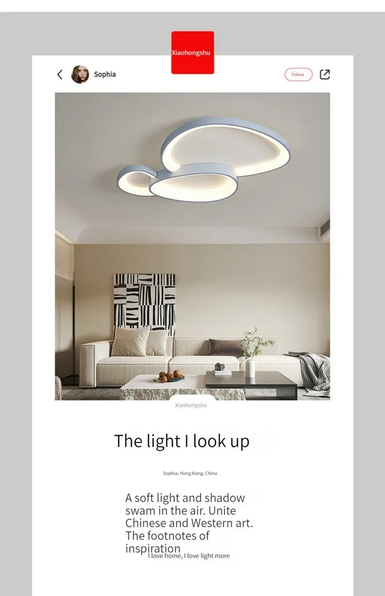 Modern Round LED Ceiling Light with Adjustable Brightness for Living Room Bedroom Dining Room Home Decor Lusters Luminaires