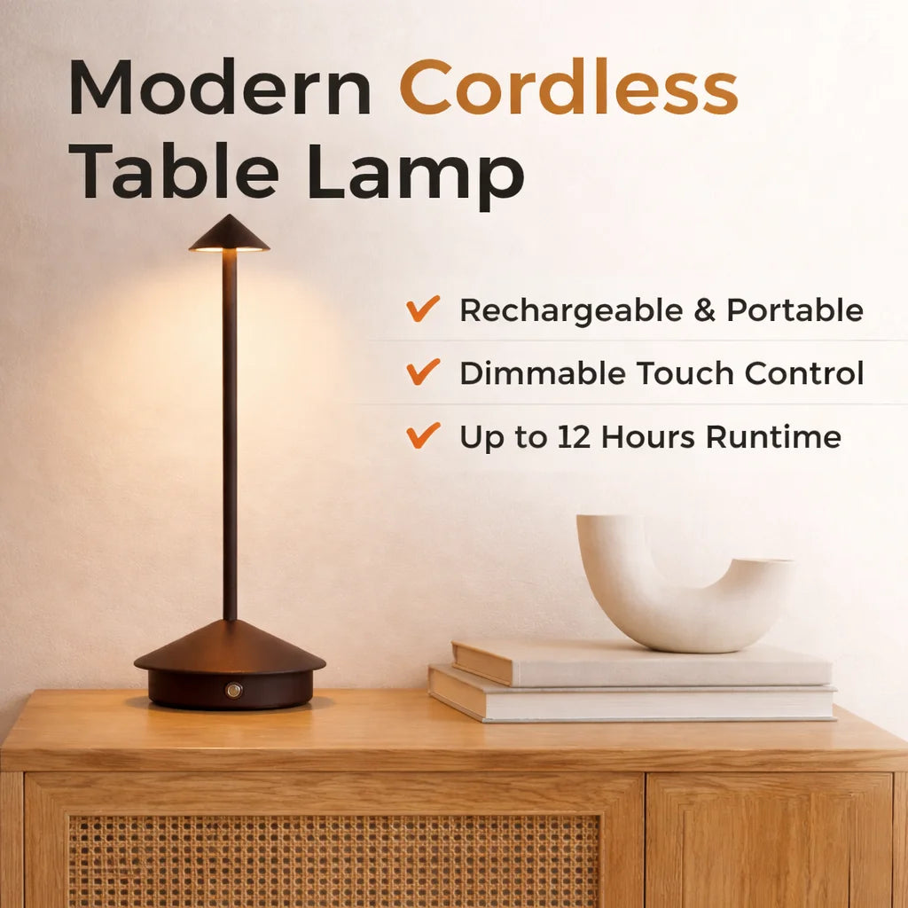Rechargeable LED Wireless Cordless Table Desk Night Bedside Lamps Touch Sensor Decoracion Lamp for Restaurants Hotel Bedroom Bar