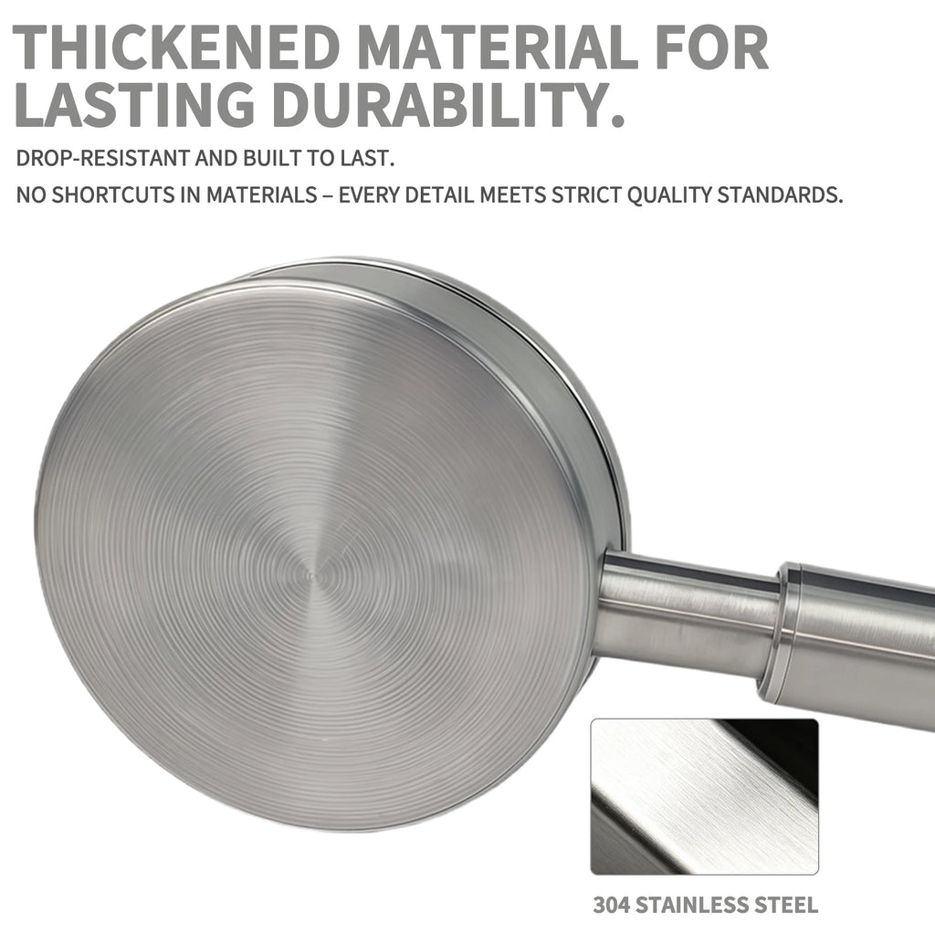 304 Stainless Steel Handheld Shower Head – High Pressure Spray, Universal 1/2” Connector, Bathroom Sprayer for Home Use