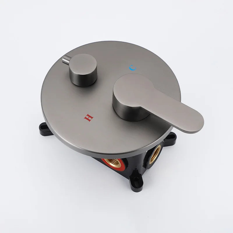 Two Function Shower System Water Mixing Control Valve Bathroom Fixture In Wall Brass Hot Cold Bath Faucet Open Close Gold Black