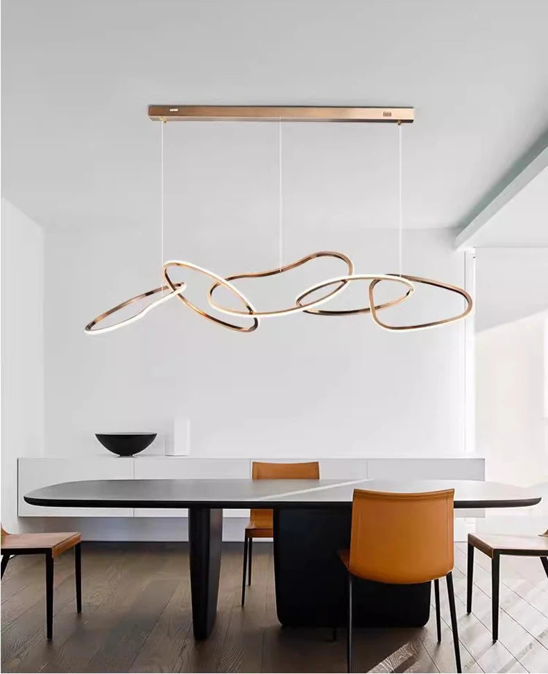 Light luxury LED lustre pendant lights hanging lamps black gold rose gold light for indoor bedroom dining table light fixture