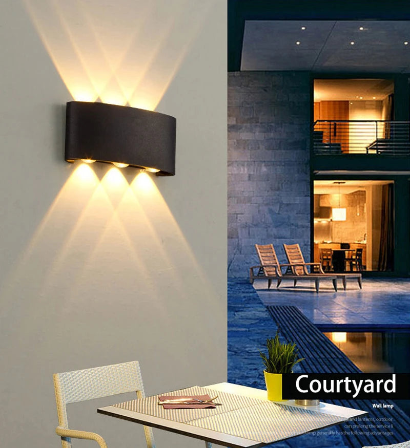 Wall Light Outdoor LED Waterproof External Stairs Street Interior Garden Living Room Fixture Decorative Home Lamp Decor Wall Led