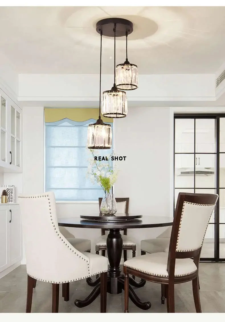 Indoor Lighting Modern Lustre Light Fixtures Crystal Hanging Lamp Led Chandeliers Living Room Bedroom Kitchen Dining Room Decor