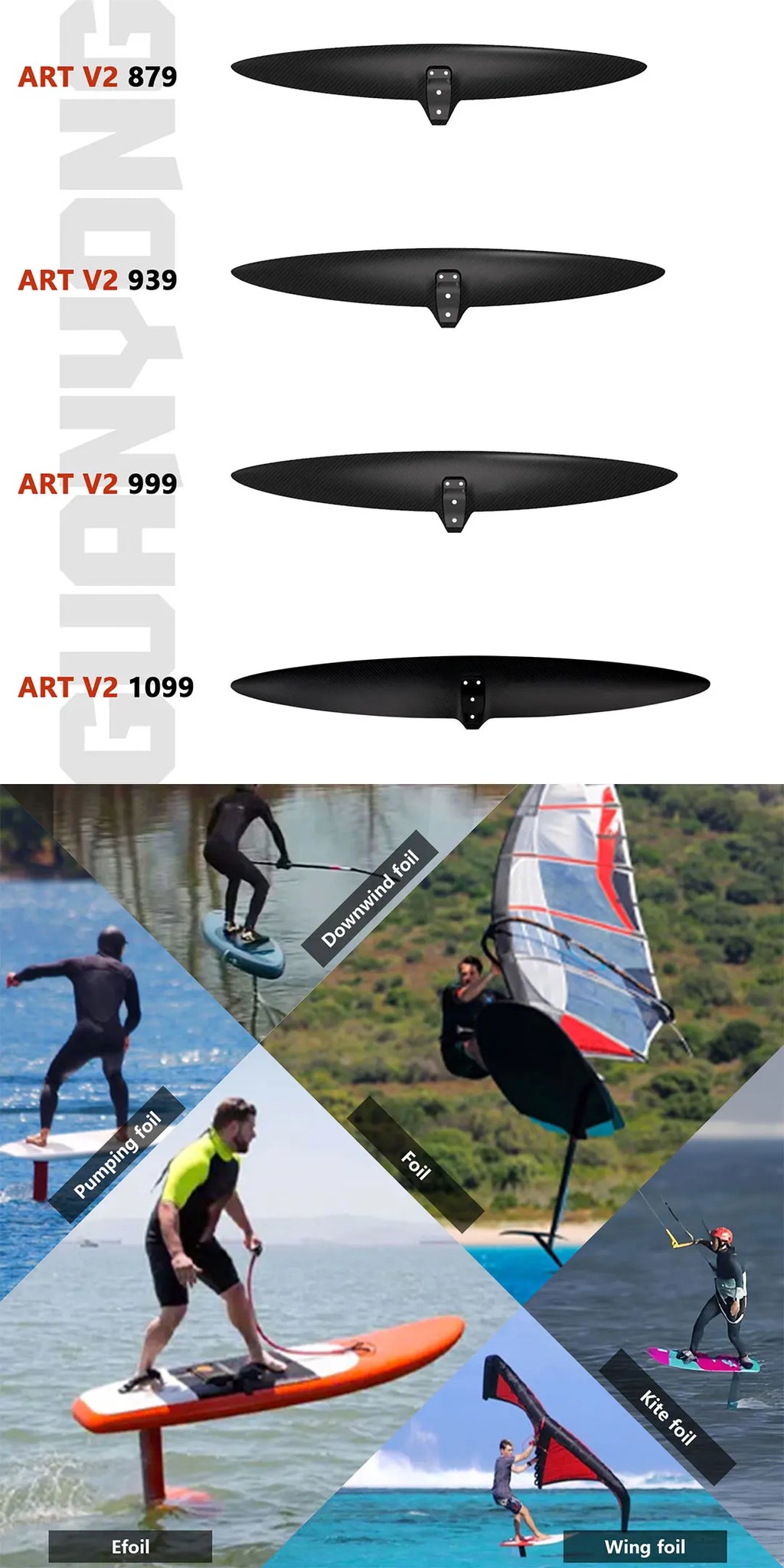 New Design Foil Pumping Electric Water Play Wave Surfing Hydrofoil Surfboard With Detachable Handle bar Carbon Board Handlebars