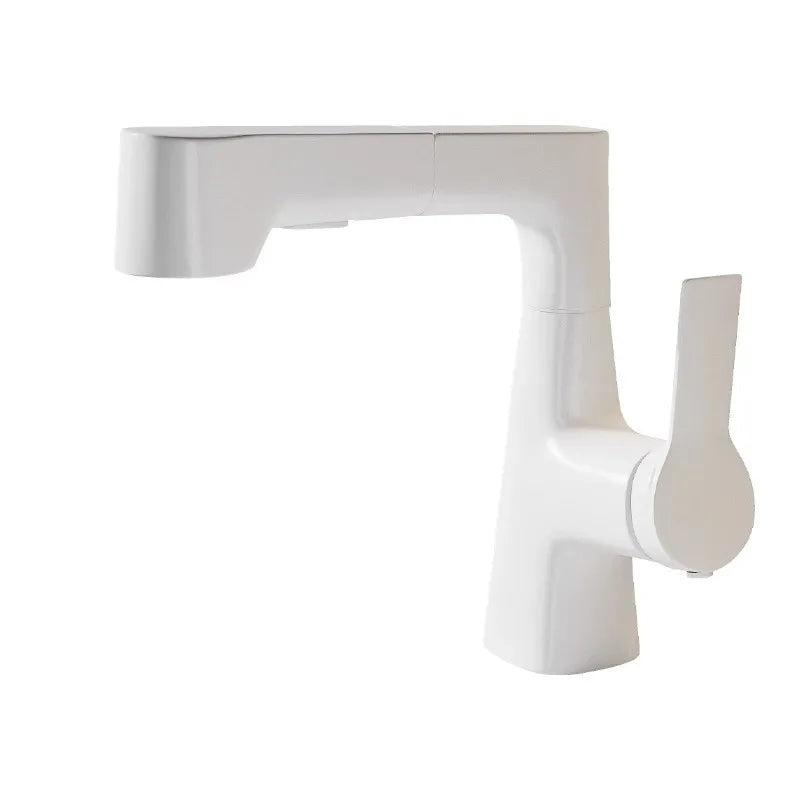 Bathroom Sink Faucet with Pull Out Sprayer Single Handle Single Hole 2 Spray Modes Bathroom Faucet Hot & Cold Water Mixer Tap