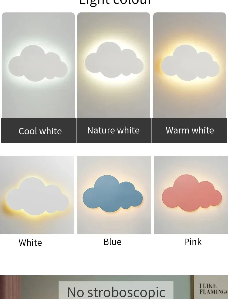 LED Cloud Wall Lamp Touch Control Dimmable Modern Wall Light for Kids Children's Bedroom Living Room Decor 220v