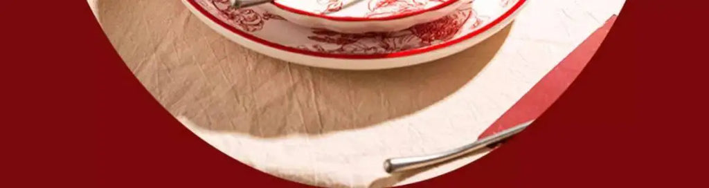 Modern Red Dinner Set Plates Luxury Designer Italian Round Plates Dinner Sets Ceramic Elegant Aparelho De Jantar Kitchen Dishes