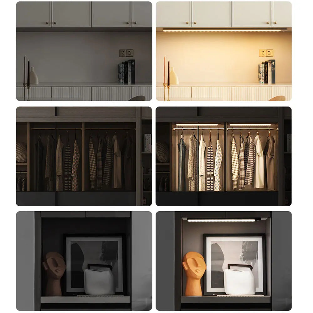 Night Light Motion Sensor Lights USB LED Wireless Under Cabinet Light For Kitchen Cabinet Bedroom Wardrobe Interior night lights