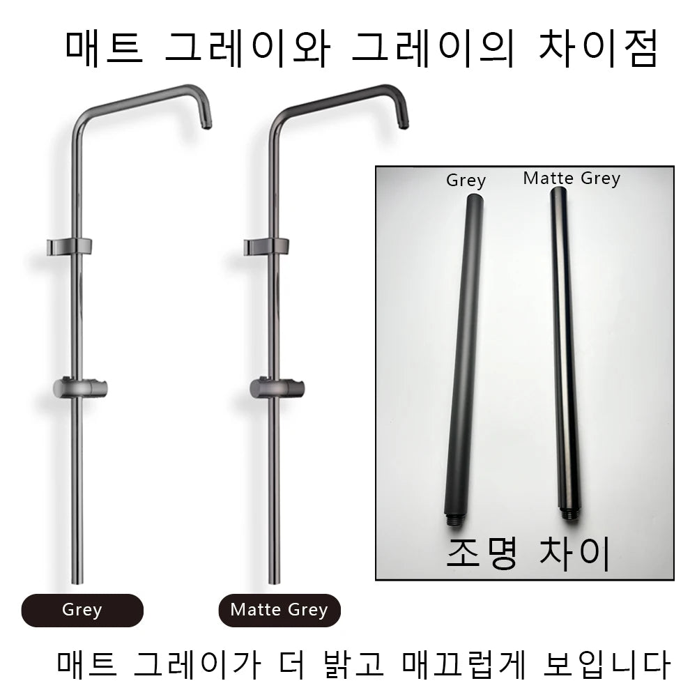 Standard Universal Bathroom Shower Faucet Tube for Bathtub Shower System Tap Set G1/2 in G3/4 in Adapter Round Pipe Accessories