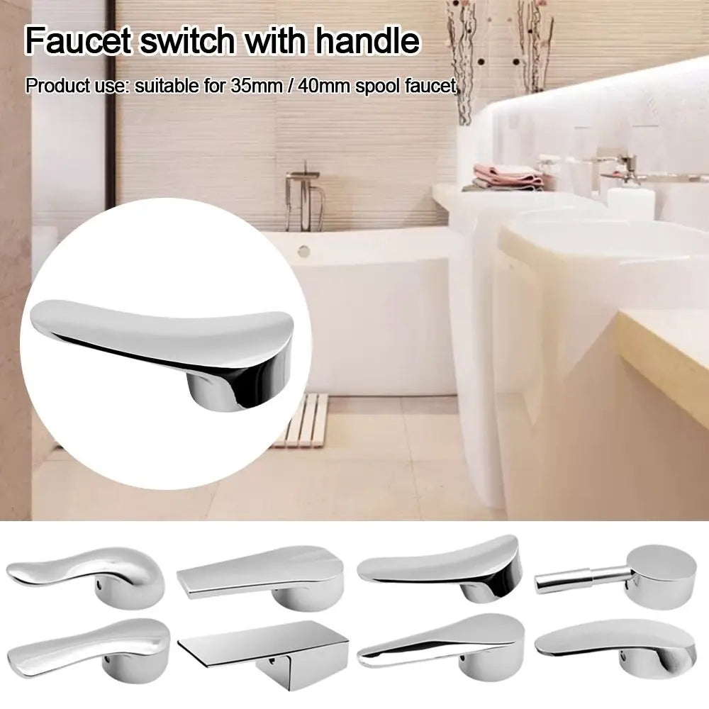35mm/40mm Kitchen Hot Cold Faucet Switch Handle Basin Mixer Tap Metal Replacement Cover Bathroom Taps Repair Accessories