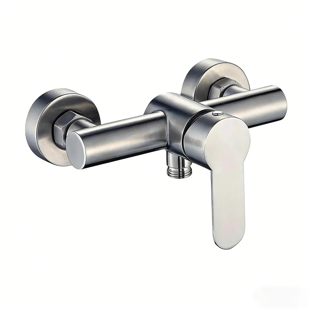 304 Stainless Steel Bathroom Shower Faucet Wall Mounted Triple Tub Faucet Hot and Cold Water Mixing Valve Faucet with G1/2 Inch