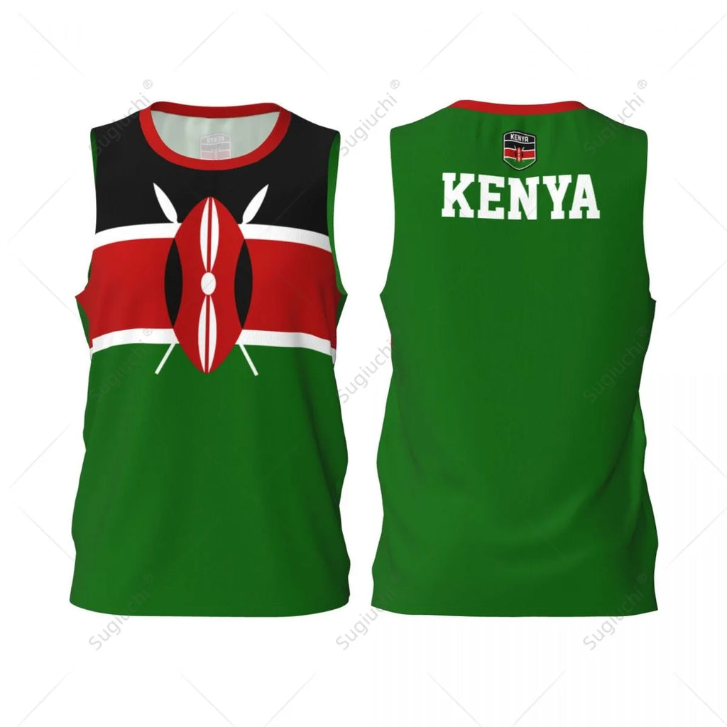 Kenya Flag Men Basketball Sports Running Fitness Multifunction Sleeveless tshirt Exclusive Custom Name Nunber