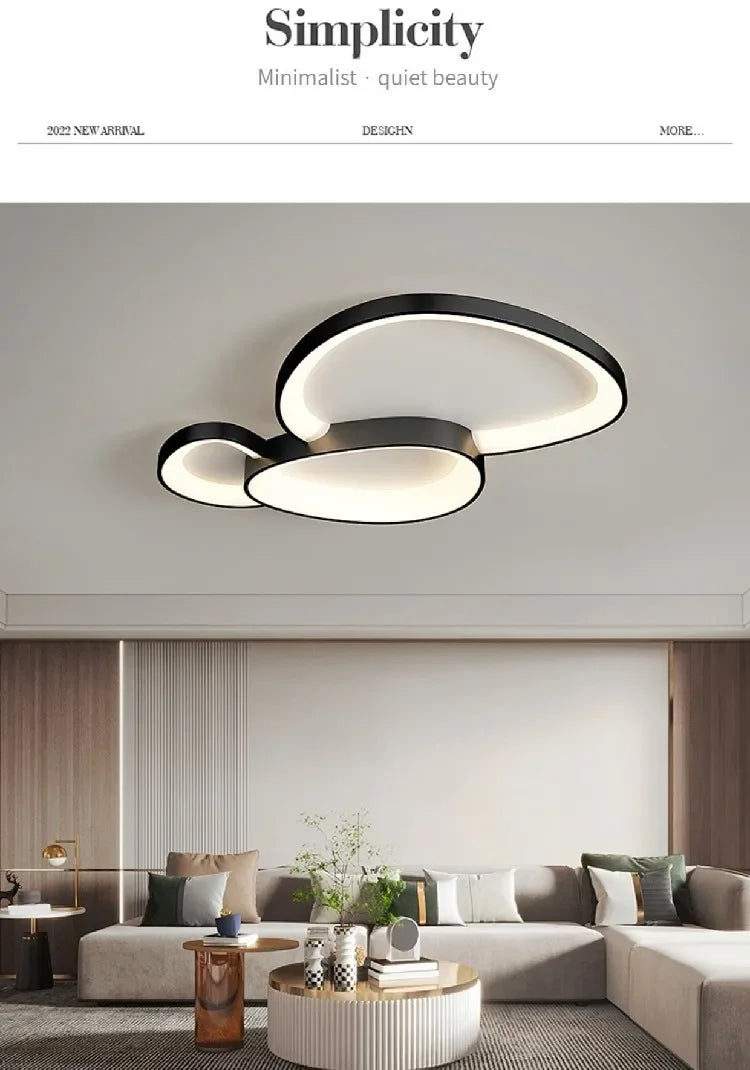 Modern Round LED Ceiling Light with Adjustable Brightness for Living Room Bedroom Dining Room Home Decor Lusters Luminaires