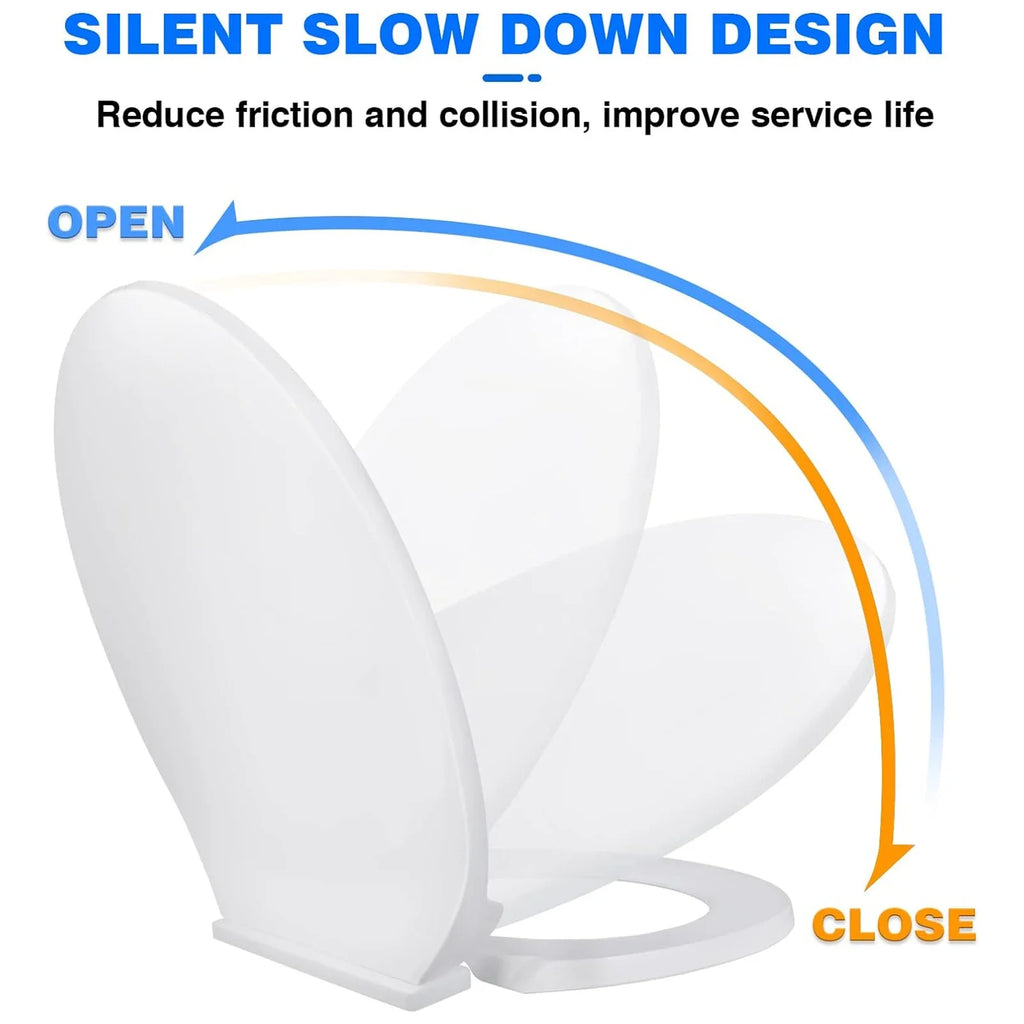 Toilet Seats with Slow Close Hinges Cover Toilet Accessory Portable Slow Down Seat Cover Bathroom Fixture Toilet Parts