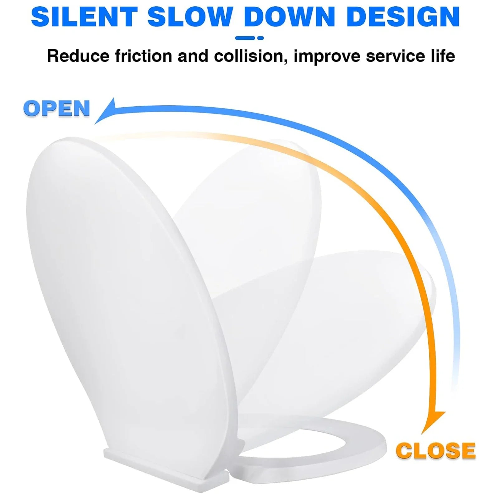 Toilet Seats with Slow Close Hinges Cover Toilet Accessory Portable Slow Down Seat Cover Bathroom Fixture Toilet Parts