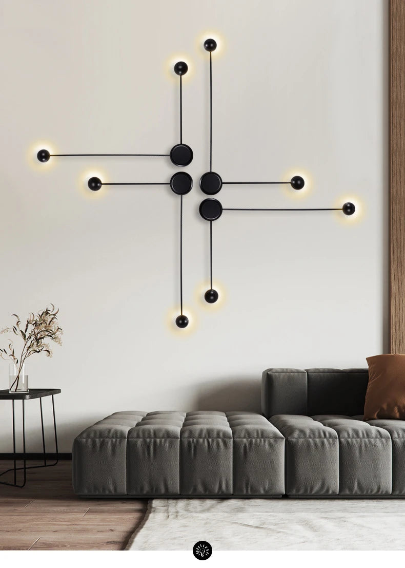 Postmodern Wall Lamp Iron Line Lamp Modern minimalist wall light Bedroom  Background Wall Restaurant Bar wall metal decor light