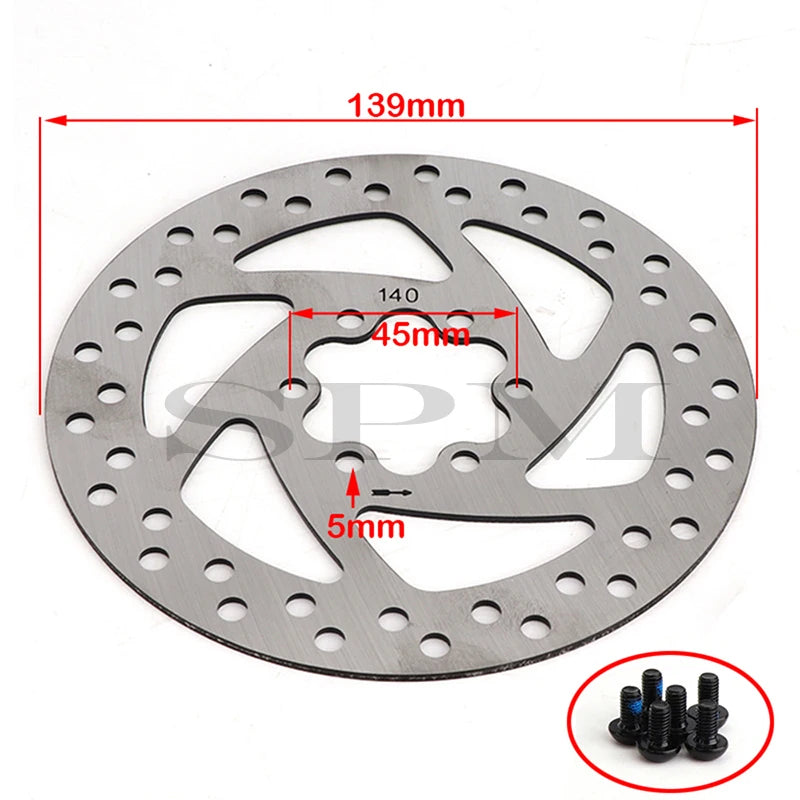 Electric Scooter 12 inch Inflatable Wheel E-bike Folding Bicycles 12 1/2X2 1/4 Tire Inner Tube Aluminum Rim 140mm Brake Disc Kit