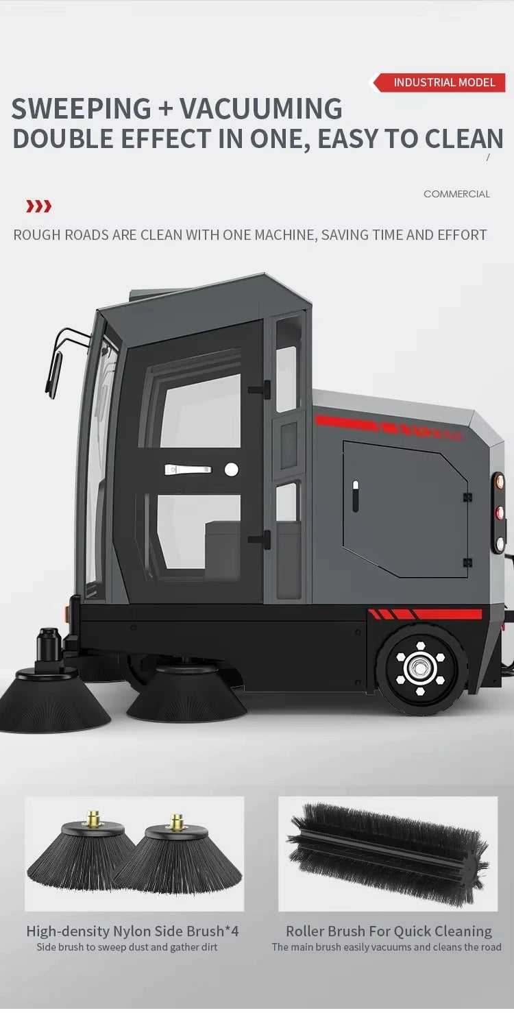 Floor Sweeper Cleaning Machine Industrial Ride-on Street Sweeper Car