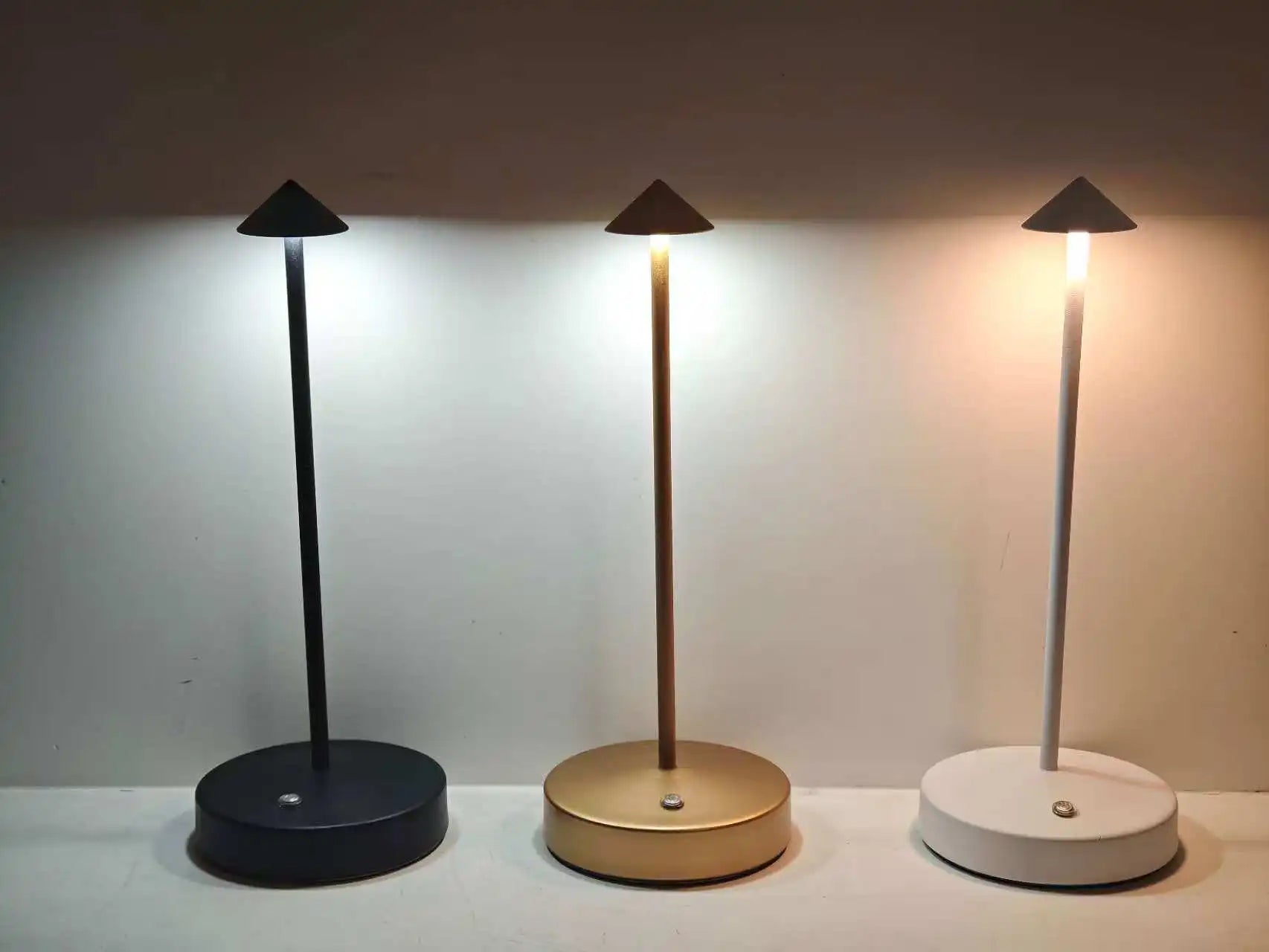 Modern Led Desk Lamp, Wireless, Adjustable Lighting, Dimmable, Touch Control, Rechargeable Lithium Battery, 800Mah, USB Powered, Button Control, Matte Plastic Metal Surface, Pointed Top, Solid Color, Dreamy Theme, Cute, Light