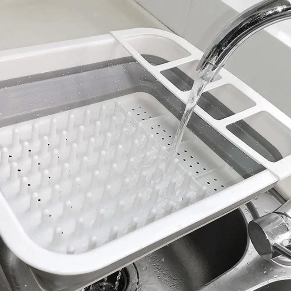Kitchen Foldable Dish Rack Storage Water Leakage Tableware Bowl Dinnerware Drain Bowl Tray Home Drying Rack Washable Plastic