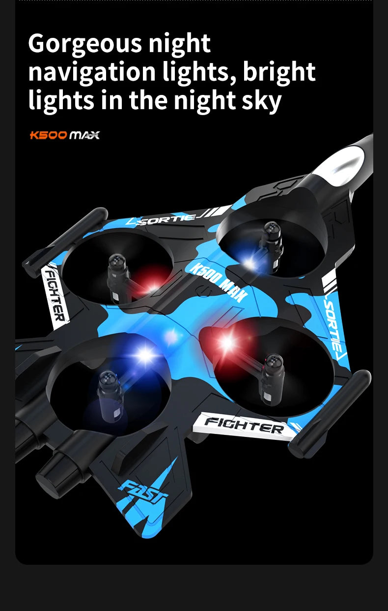 K500MAX Drone Fighter Jet 4k HD Professional Drone Camera WIFI Fpv Aircraft Quadcopte Aerial Photography Drone Birthday Toys