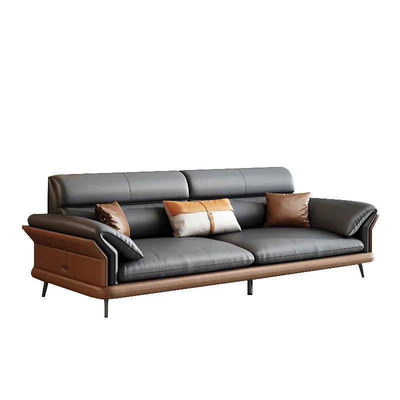 Office sofa leather business reception hall reception area negotiation simple modern light luxury coffee table combination set