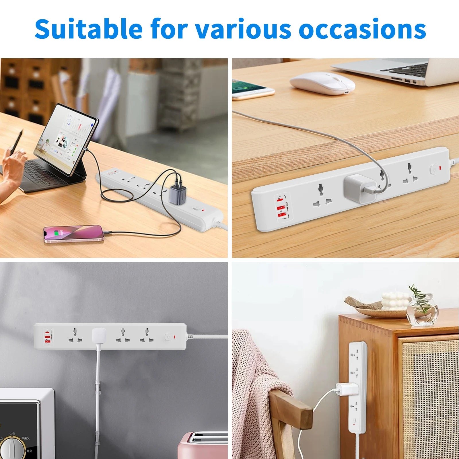 1pc white AU Wall mounted power socket extension with USB PD 20W fast charging Safety door design Suitable for home office use