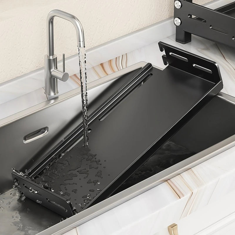 Kitchen Countertop Organizer Rack with Adjustable Feet Knife Storage Removable Shelves Multifunctional Space-Saving for Home