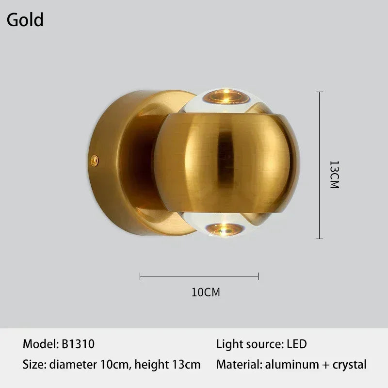 Luxury Art Aluminum Wall Light Glass Decoration Wall Lamp for Living Dining Room Bedroom Corridor Staircase Home Decor Sconce
